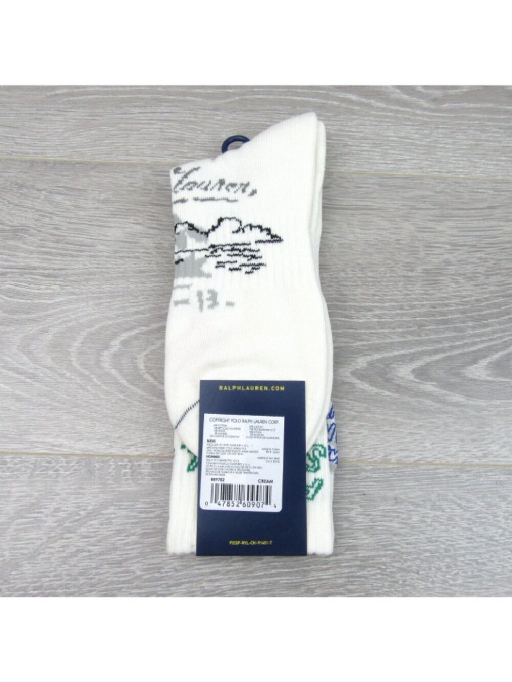 Polo Ralph Lauren Peace Love Surf Crew Socks Men's Size 6-12.5 (1 PAIR) NEW - Picture 5 of 7